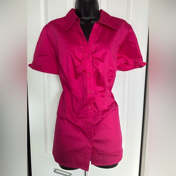 Lane Bryant - *Plus Size* Magenta button up blouse w. center ruch - Size 20 - Picture 1 of 2